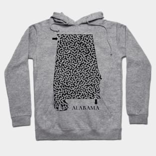 Alabama State Outline Maze & Labyrinth Hoodie